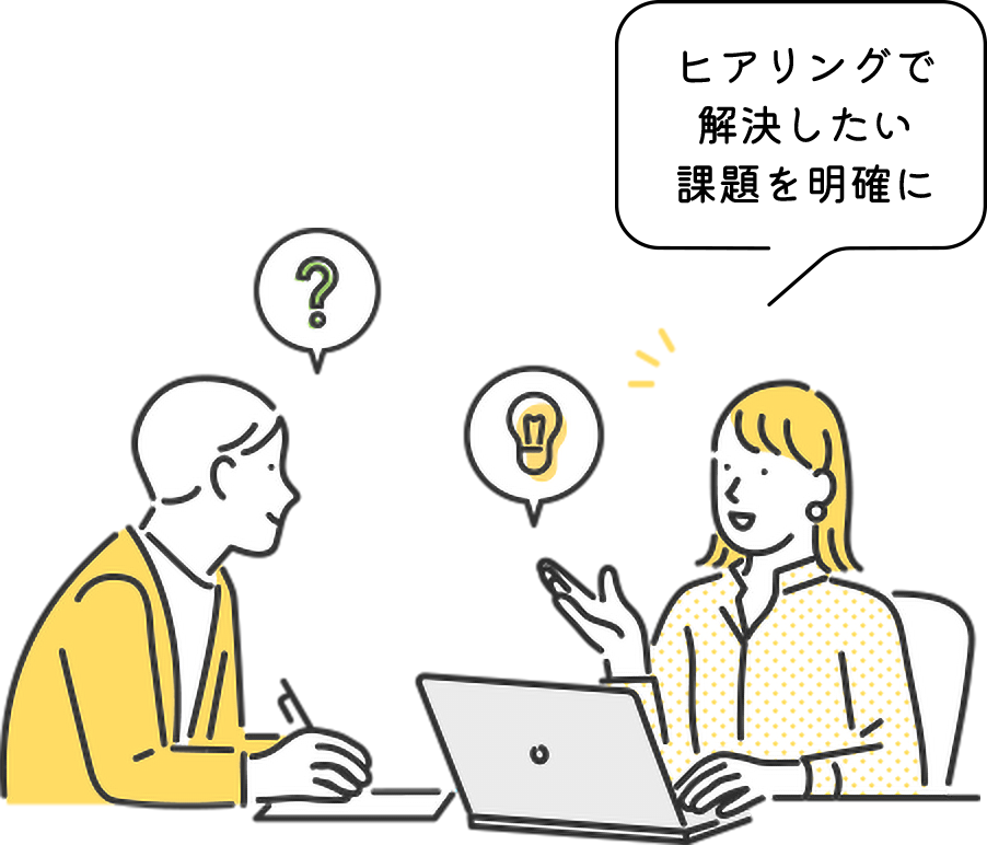 ヒアリングで解決したい課題を明確に
